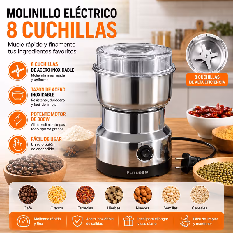 Molino electrico de cuchilla de acero inoxidable